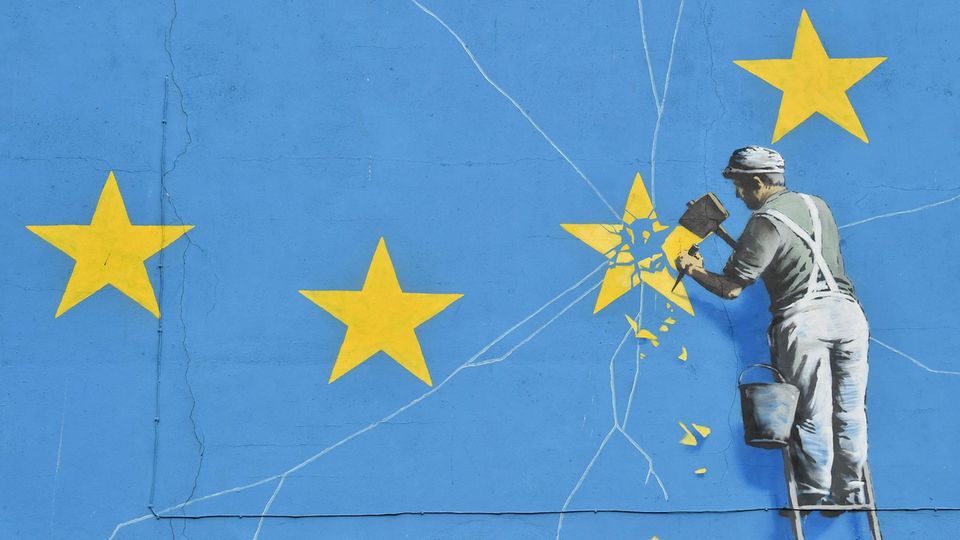 Ein Banksy-Bild zum Brexit: Am Freitag treten die Briten aus der EU aus Ein Banksy-Bild zum Brexit: Am Freitag treten die Briten aus der EU aus