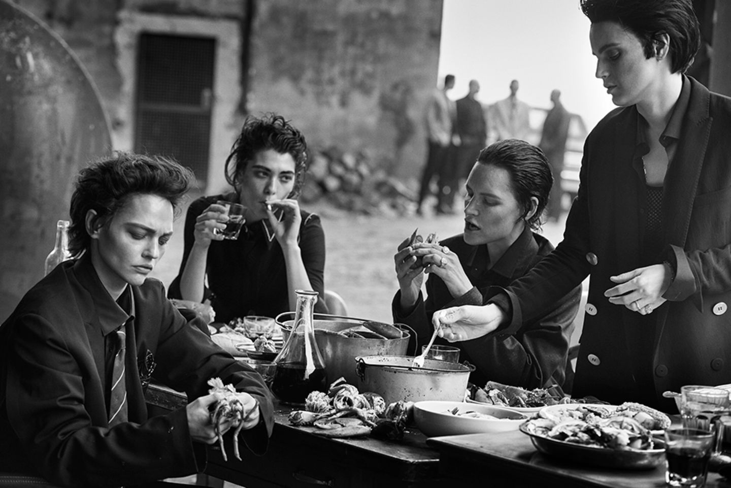Sasha Pivovarova, Steffy Argelich, Kirsten Owen & Guinevere van Seenus