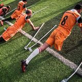 Die Männer des Behinderten-Fußballteams beim Training