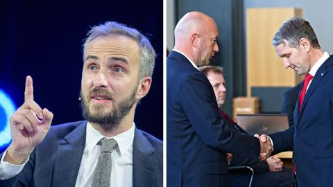 Jan Böhmermann, Thomas L. Kemmerich und Björn Höcke