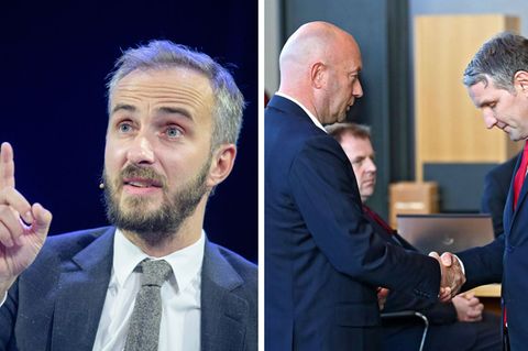 Jan Böhmermann, Thomas L. Kemmerich und Björn Höcke