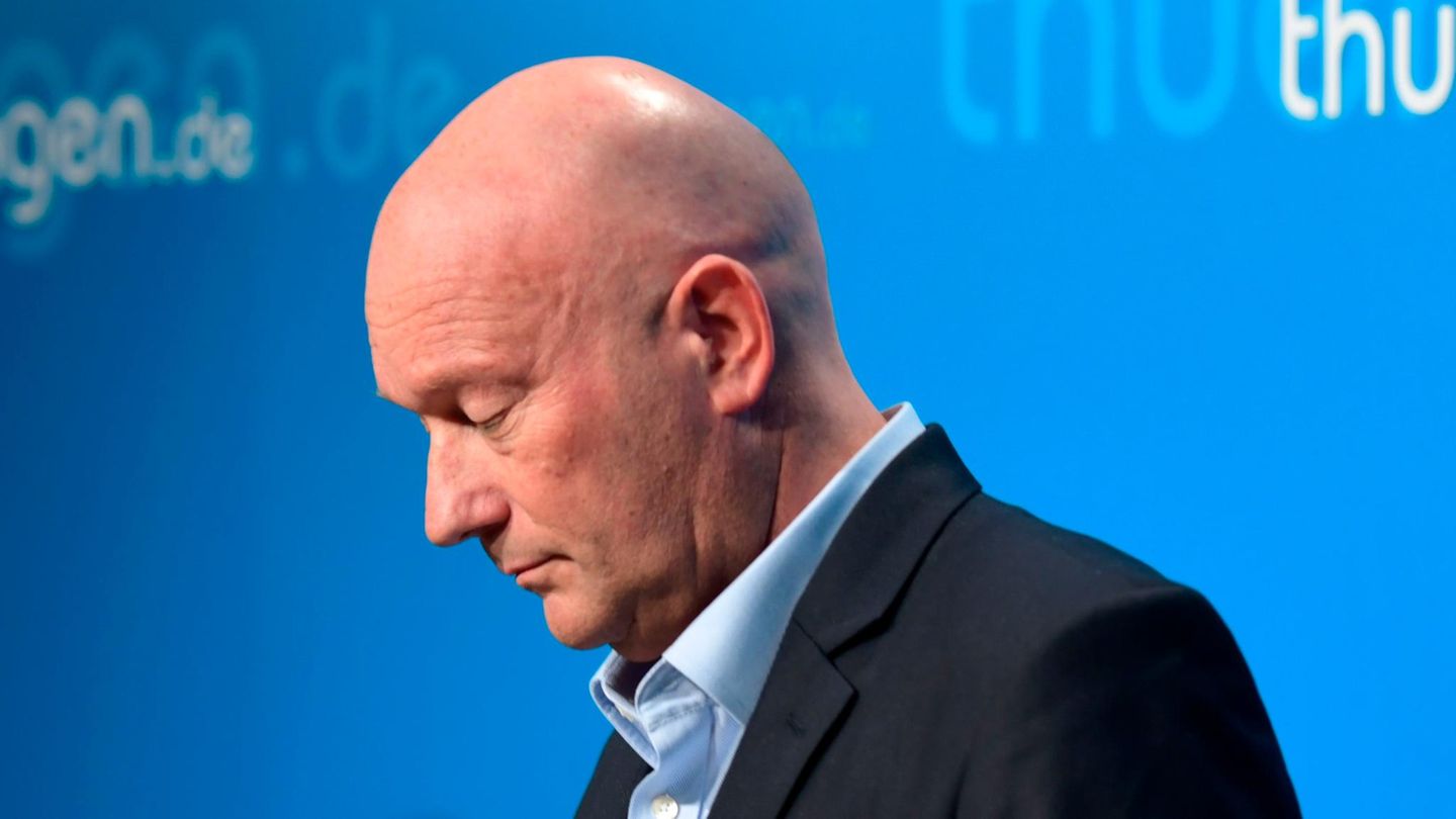 Thüringens Ministerpräsident Thomas Kemmerich am Donnerstag in der Staatskanzlei in Erfurt