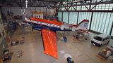 Blick von aben in den Hangar