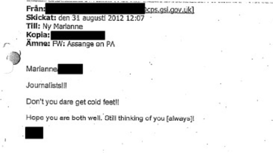 Geschwärzte Mail