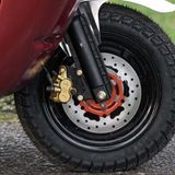 Hier bremst eine Scheibenbremse