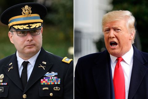 Oberstleutnant Alexander Vindman (l.) und US-Präsident Donald Trump