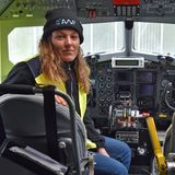 Cristina Sans im Cockpit