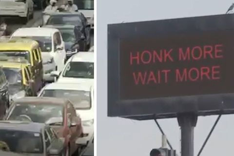 Wer hupt, bleibt länger stehen: Mumbai führt die rote Ampel gegen Lärm ein.