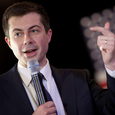 Pete Buttigieg spricht bei einem Wahlkampfauftritt in New Hampshire.