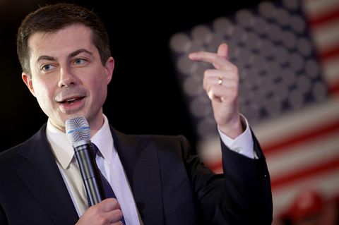Pete Buttigieg spricht bei einem Wahlkampfauftritt in New Hampshire.