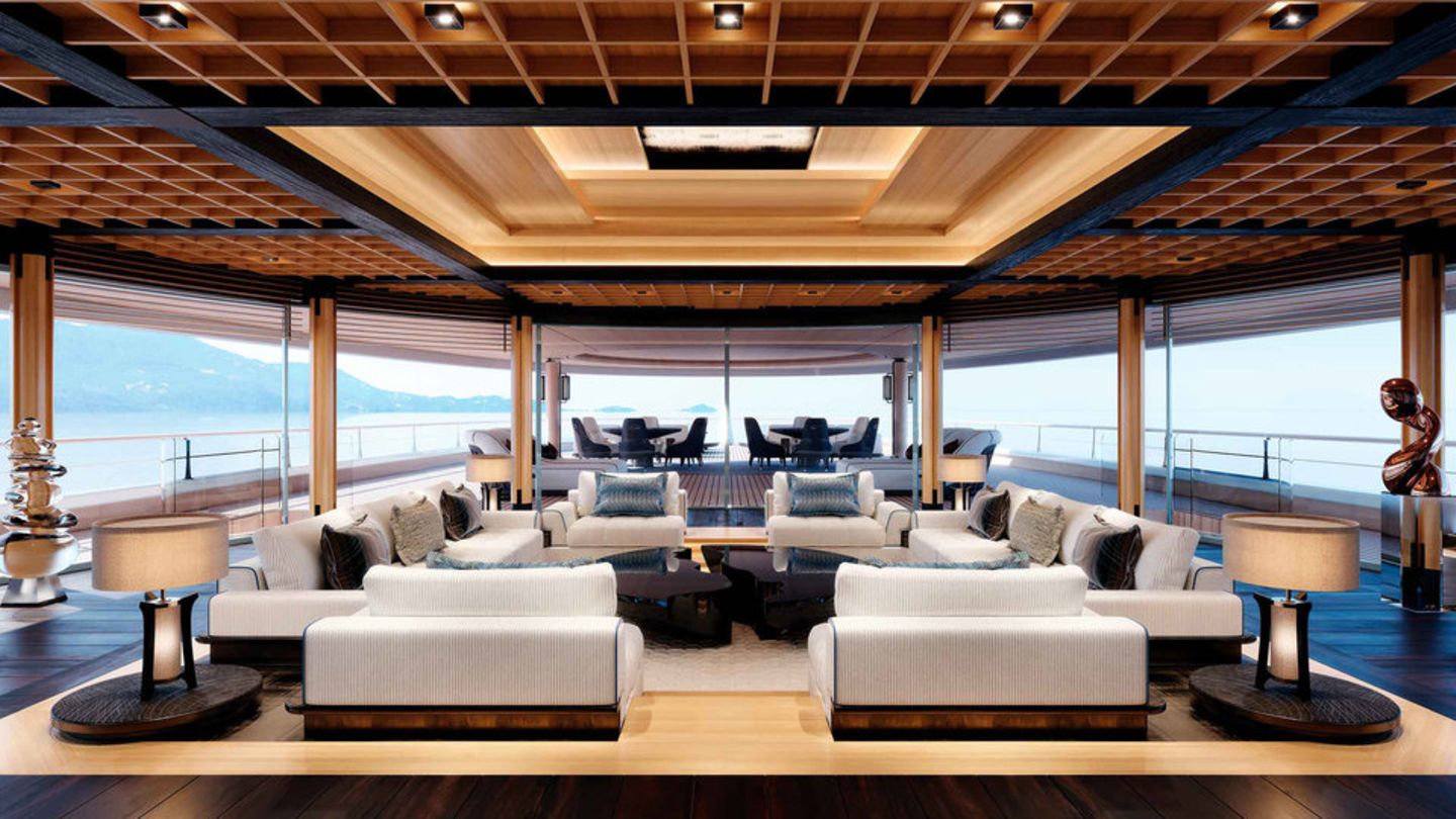 Die Lounges an Bord der "Aqua" haben einen eigenen, raffinierten Stil. 