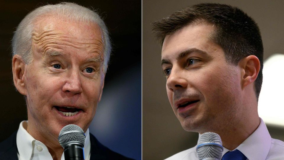 Joe Biden attackiert Pete Buttigieg in einem Wahlkampfvideo Joe Biden attackiert Pete Buttigieg in einem Wahlkampfvideo
