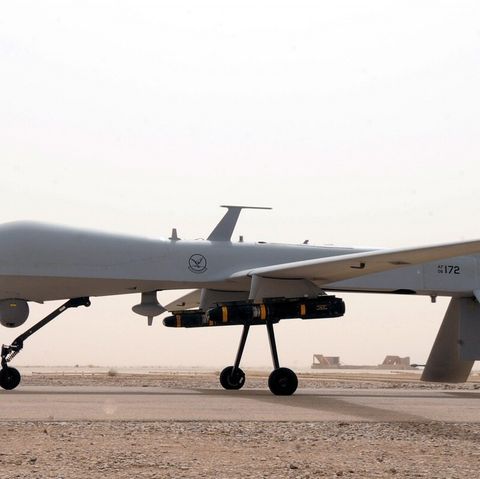 Eine aufmunitionierte Drohne in Afghanistan