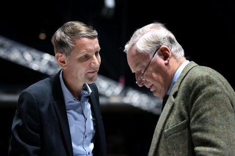 AfD-Co-Landeschef Björn Höcke (l.) und AfD-Co-Fraktionsvorsitzender im Bundestag Alexander Gauland