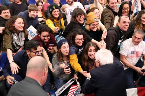 Bernie Sanders mit jungen Anhängern