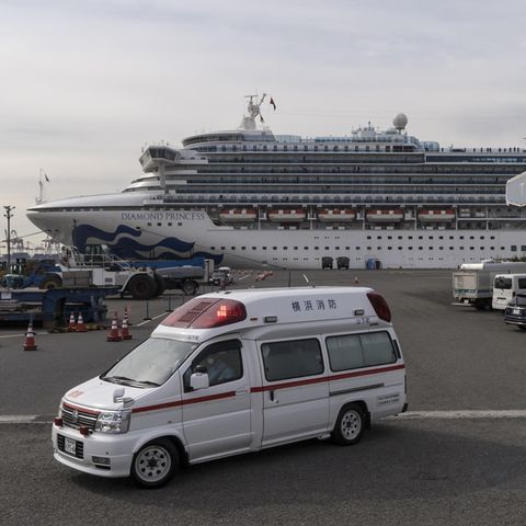 Die "Diamond Princess" im Hafen von Yokohama