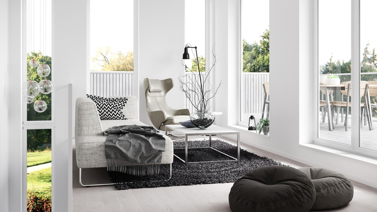 Weiße und graue Möbel