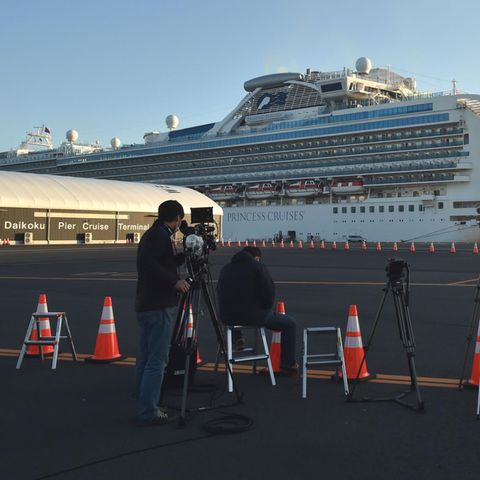 Die "Diamond Princess im Hafen von Yokohama