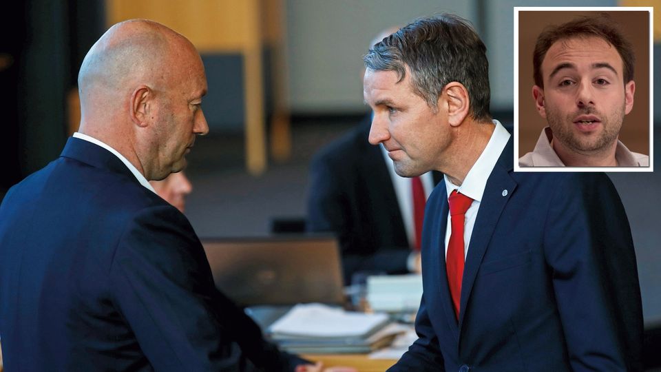 Händedruck Kemmerich Höcke im Thüringer Landtag plus Portrait von Yascha Mounk