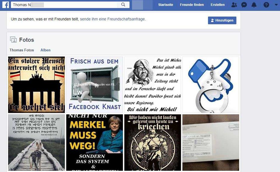 Facebook-Profil von Thomas N. Facebook-Profil von Thomas N.