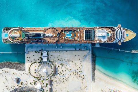 Der Anleger von Ocean Cay aus der Drohnenperspektive: Die Insel liegt 100 Kilometer östlich von Miami.