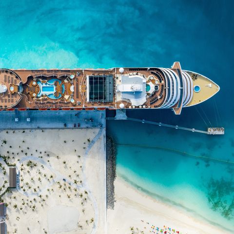 Der Anleger von Ocean Cay aus der Drohnenperspektive: Die Insel liegt 100 Kilometer östlich von Miami.