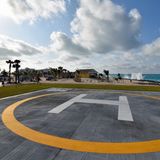 Für den Notfall: der Heliport am nordwestlichen Inselende