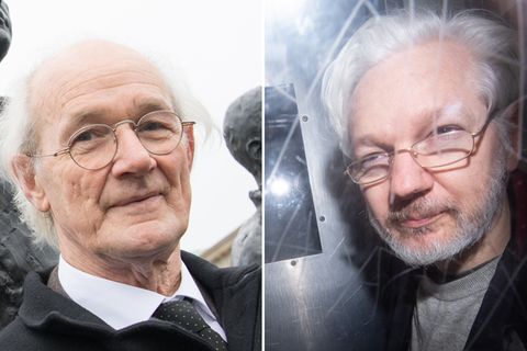 John Shipton (l.) sorgt sich um seinen Sohn, den inhaftierten Wikileaks-Gründers Julian Assange