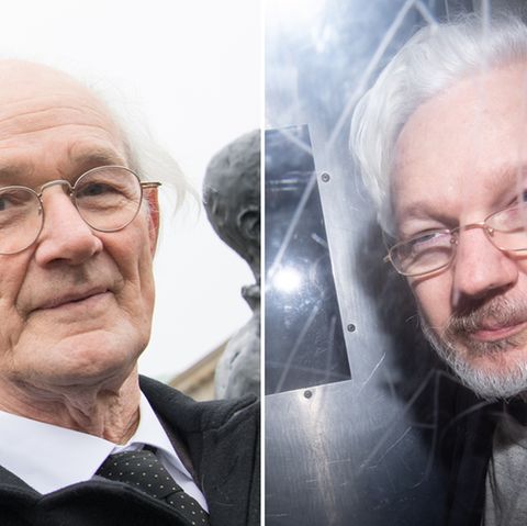 John Shipton (l.) sorgt sich um seinen Sohn, den inhaftierten Wikileaks-Gründers Julian Assange