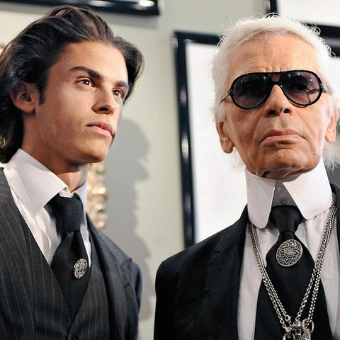 Baptiste Giabiconi und Karl Lagerfeld