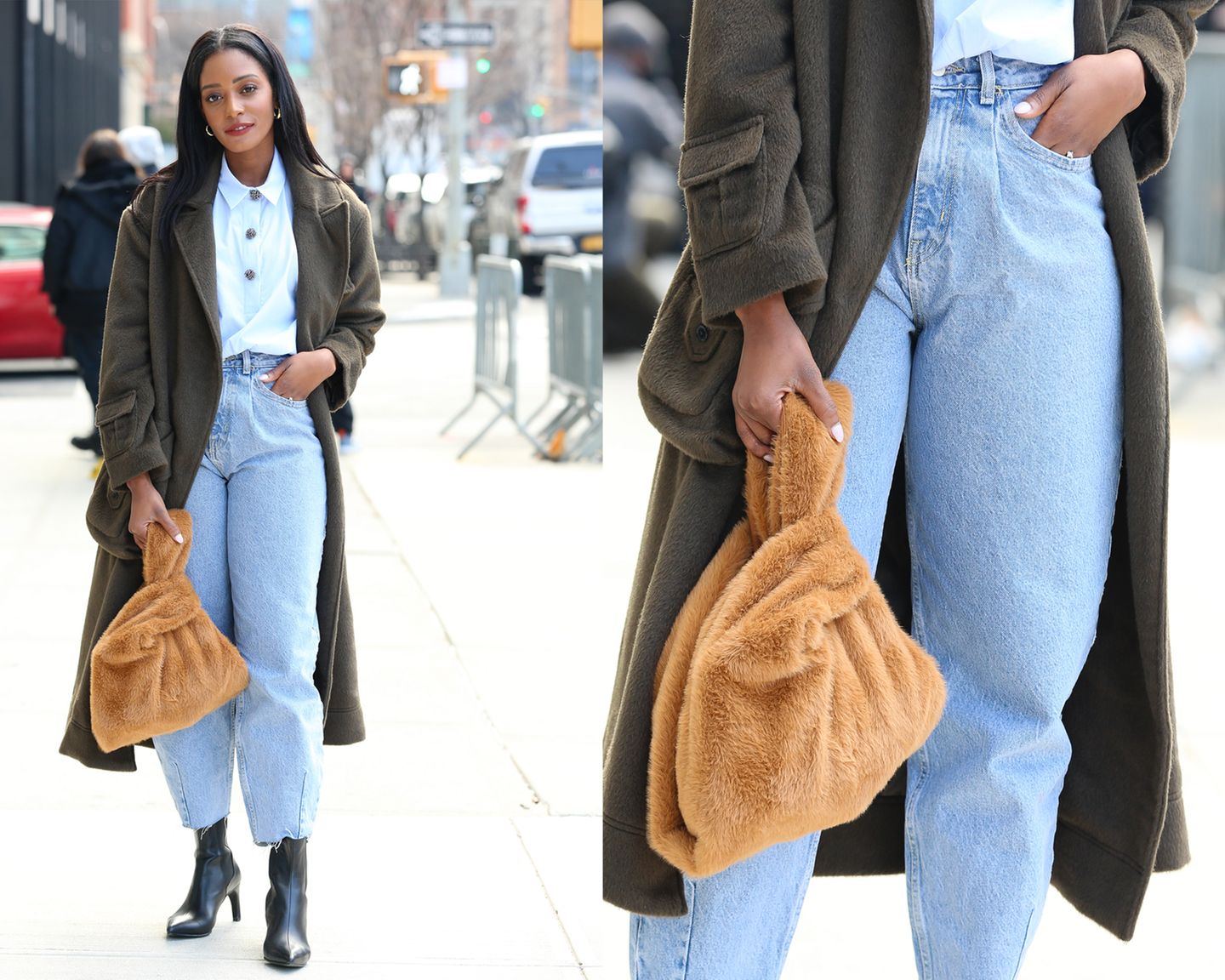 Frau mit Jeans auf der Straße