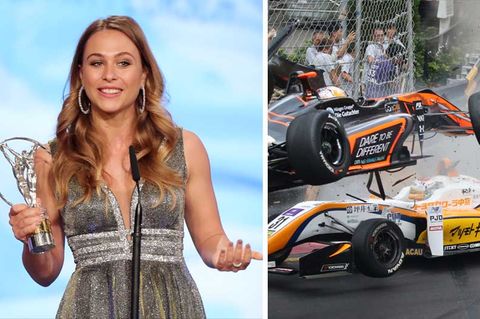 Formel-3-Rennfahrerin Sophia Flörsch mit dem "Laureus World Sports Award"; Unfall