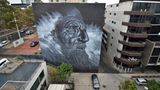 Street Art in Geelong: Ein Seefahrer und das Meer