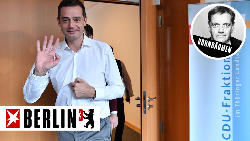 Mike Mohring verlässt Räume der CDU-Fraktion im Landtag Thüringen