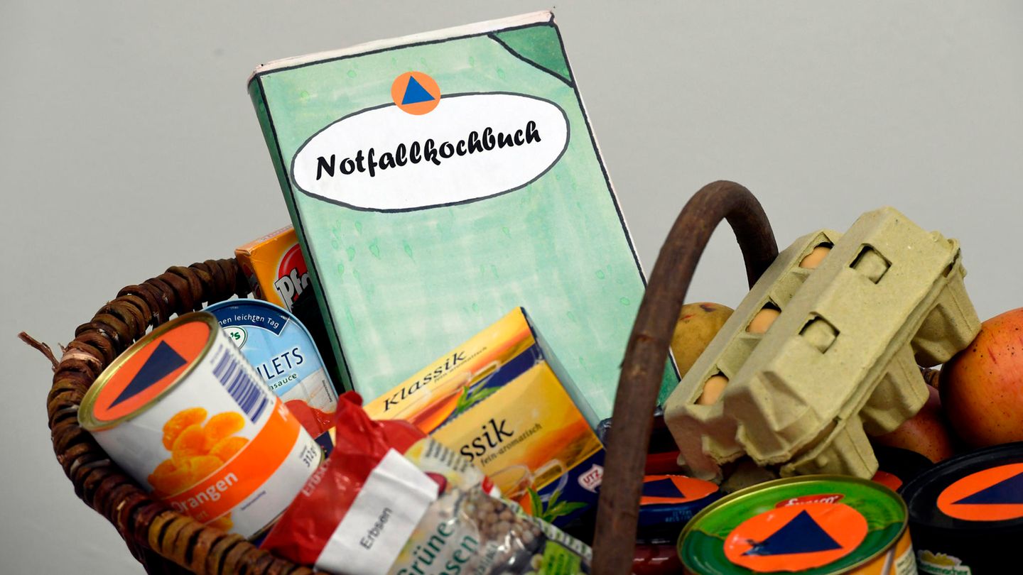 Ein Einkaufskorb mit Lebensmitteln