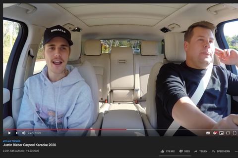 Justin Bieber bei "Carpool Karaoke" mit James Corden