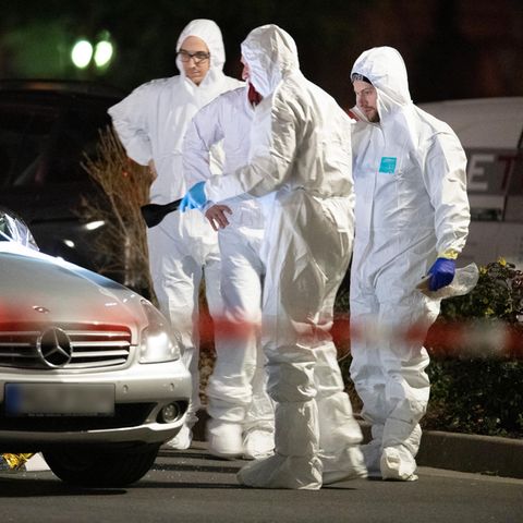 Polizei am Tatort in Hanau
