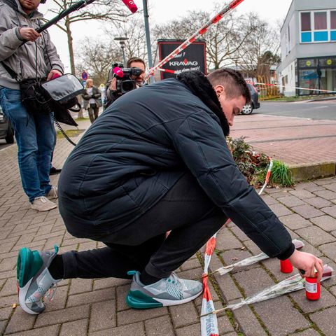 Trauernder in Hanau