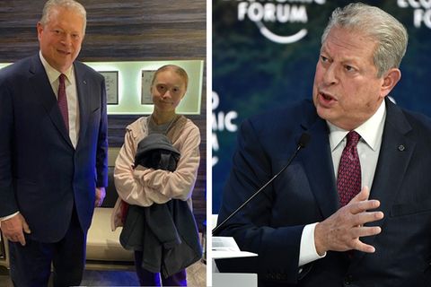 Klimaaktivisten unter sich: Al Gore trifft sich beim Weltwirtschaftsforum in Davos mit Greta Thunberg.