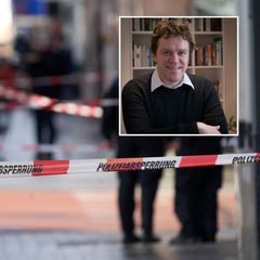 Polizeiabsperrungen sind am am Heumarkt in Hanau zu sehen, wo mehrere Menschen ums leben gekommen waren