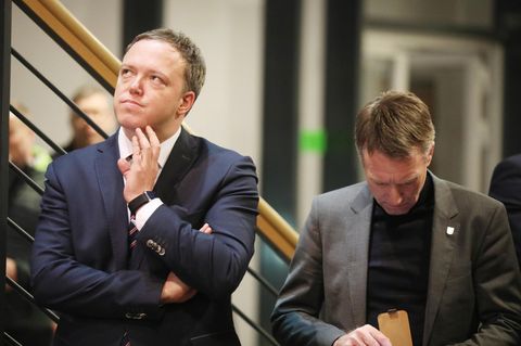 Der stellvertretende Landesvorsitzende der Thüringer CDU, Mario Voigt (l.), und Generalsekretär Raymond Walk