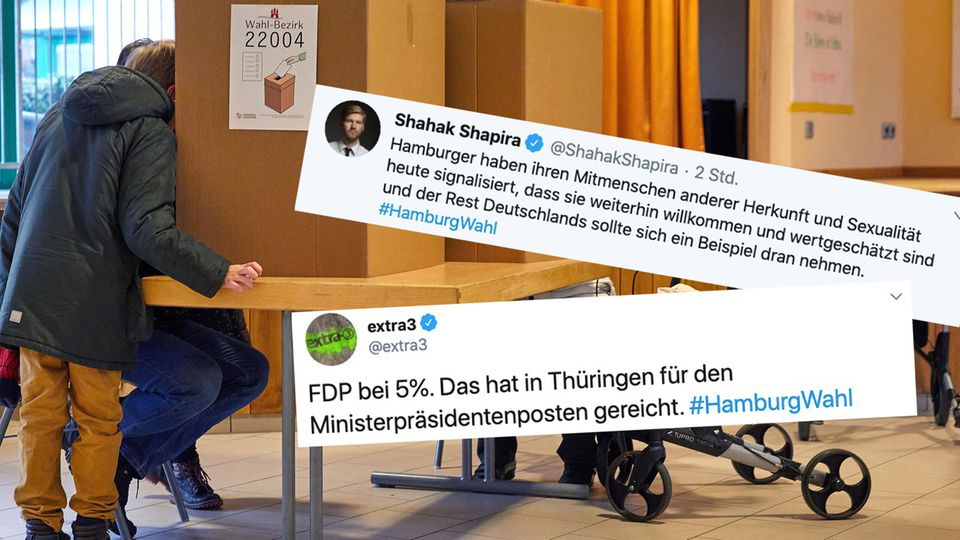 Twitter-Reaktionen zu #HamburgWahl