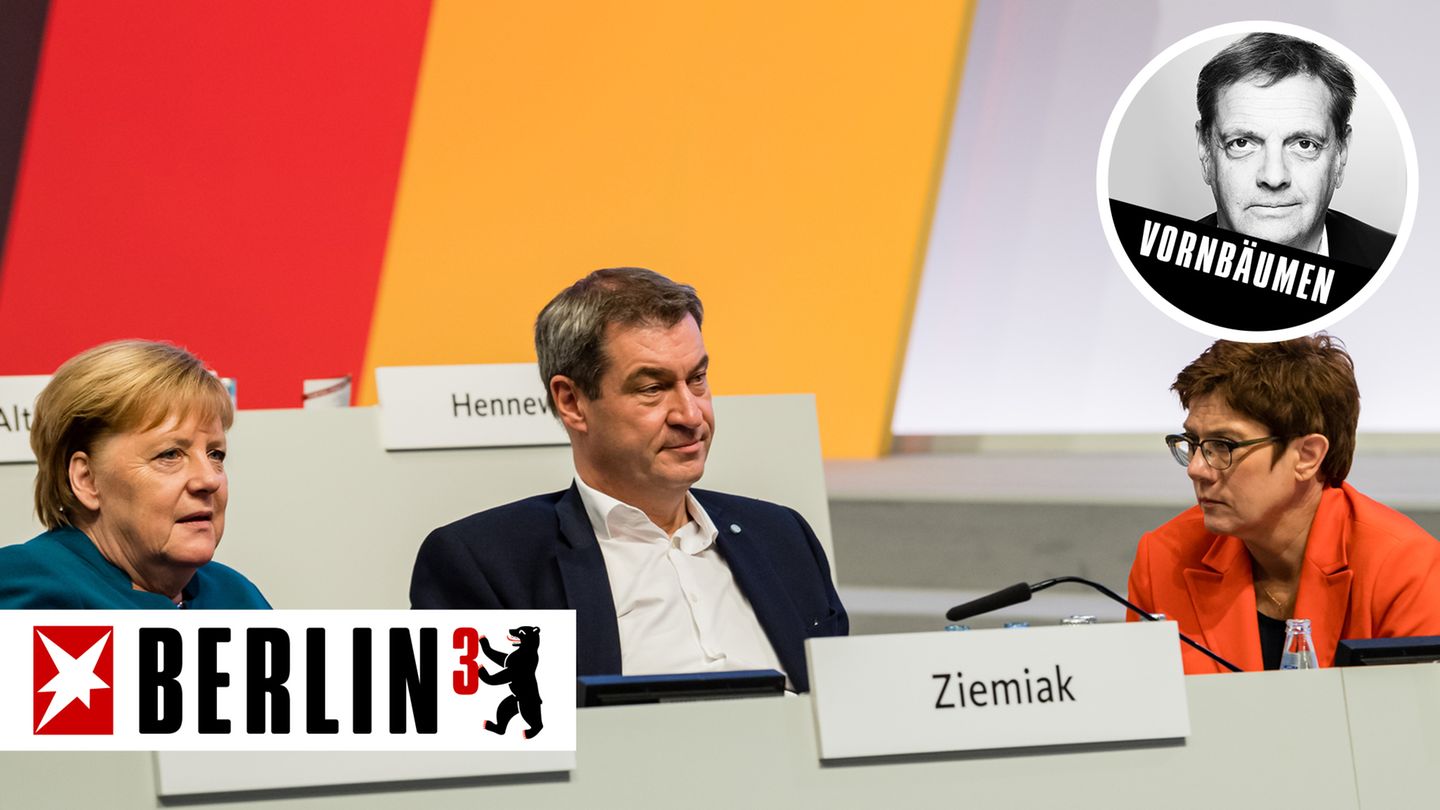 Bundeskanzlerin Angela Merkel (CDU), CSU-Parteichef Markus Söder und CDU-Parteichefin Annegret Kramp-Karrenbauer