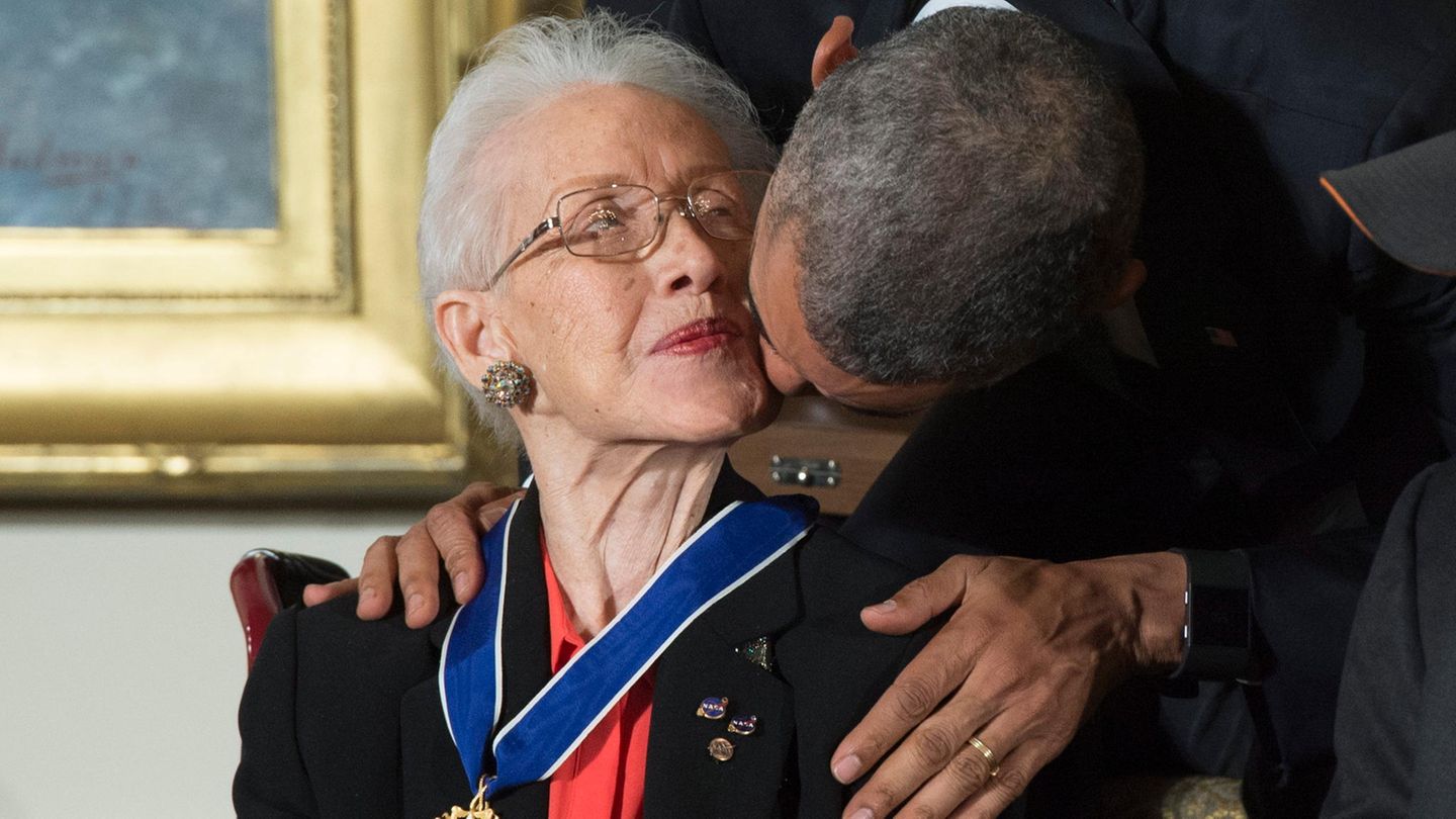 Katherine Johnson und Barack Obama