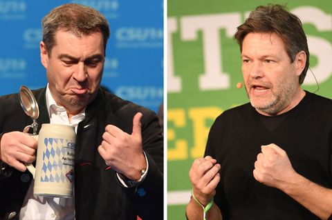 Markus Söder, CSU-Parteichef, und Robert Habeck, Co-Vorsitzender von Bündnis 90/Die Grünen