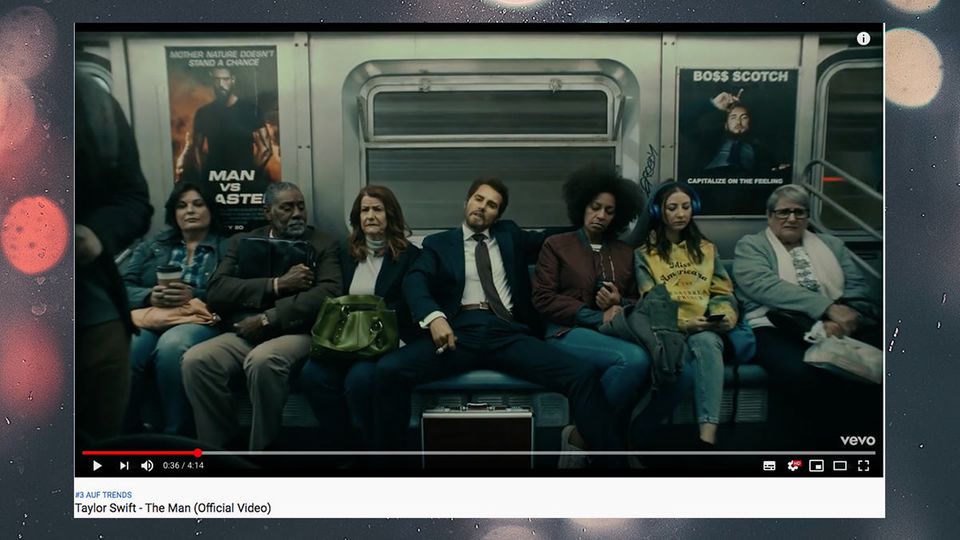 Taylor Swift sitzt im Video zu "The Man" in einer U-Bahn und raucht