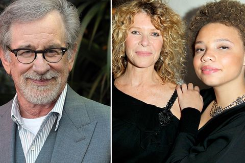 Mikaela (r.) ist die Adoptivtochter von Steven Spielberg und Kate Capshaw (M.)