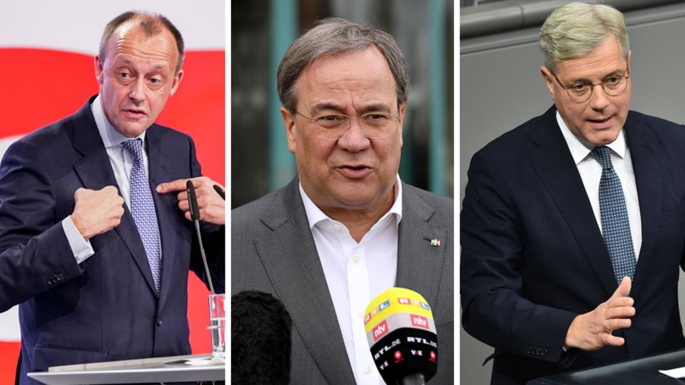 Von links: Friedrich Merz, Armin Laschet und Norbert Röttgen