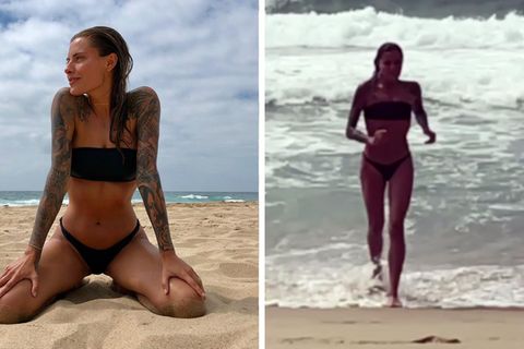 Sophia Thomalla am Strand