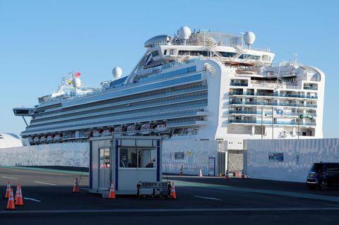 Die Diamond Princess steht im Hafen von Yokohama